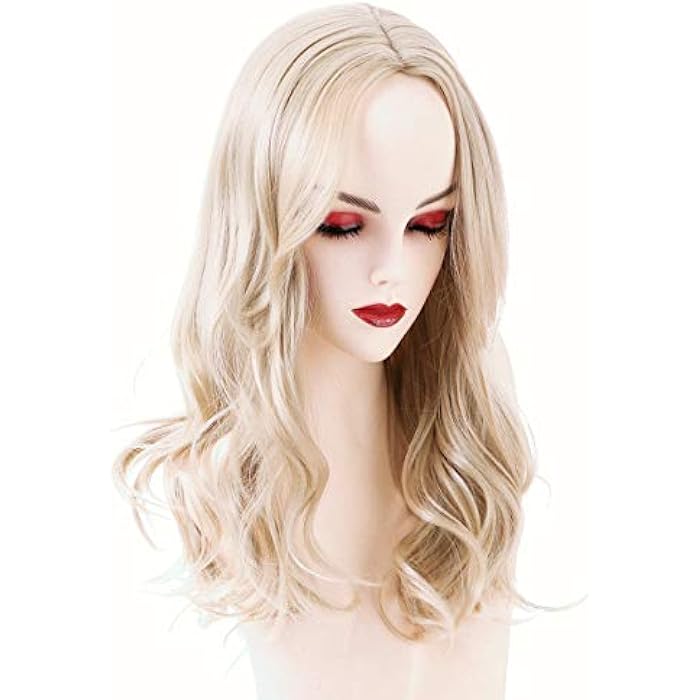 DILLARDS Bestung 18 Inches Long Wavy Blonde Wigs For Women Synthetic Full Hair Natural Fashion Wig With Bangs For Cosplay Costume Or Daily Life - Image 4